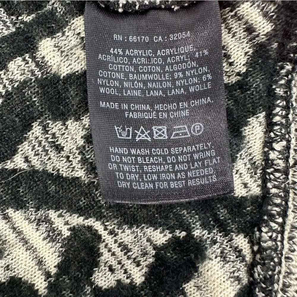 MOTH Anthropologie Black Chain Stitch Pattern Sweater Dress Sz XS - Picture 5 of 8